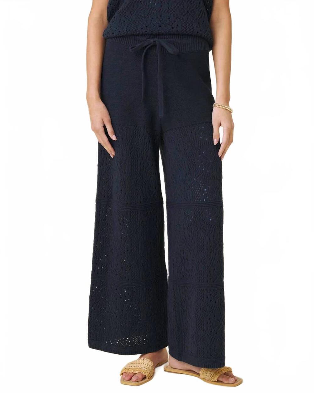 NEW SPLENDID beckham crochet sweater pant in navy